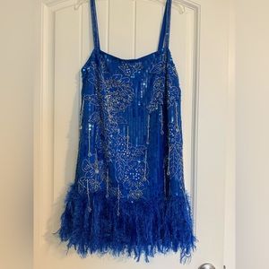 ASOS Mini Sequin Dress with Feathers size US 6